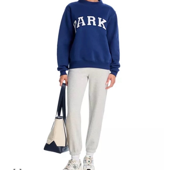 Parke Denim White Varsity Mock Neck Sweatshirt Size XXL, NWT - Picture 3 of 8